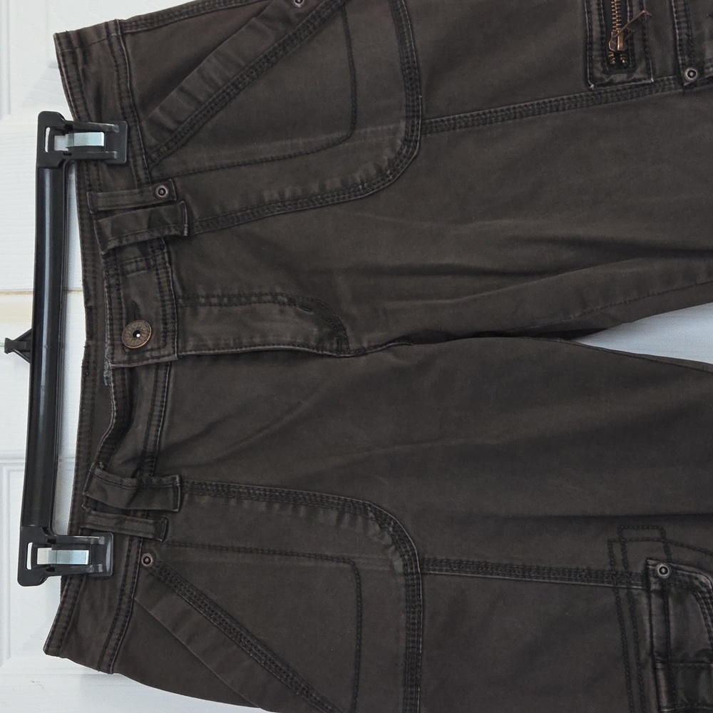 MARRAKECH BOOT CUT CARGO UTILITY PANTS DARK BROWN SIZE 28 - Picture 4 of 12